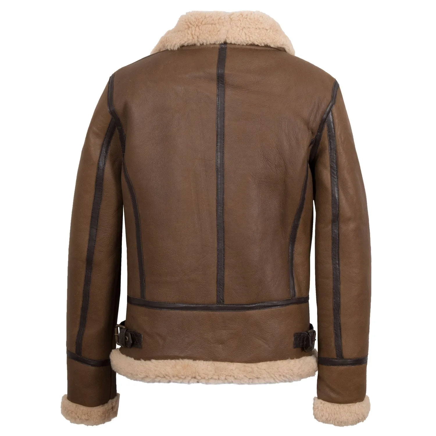 Holly Ladies Luxury Brown Hooded Sheepskin Coat