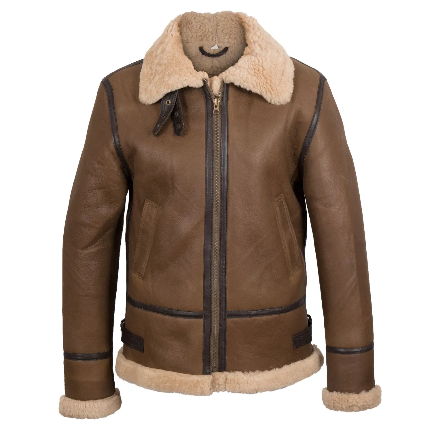 Holly Ladies Luxury Brown Hooded Sheepskin Coat