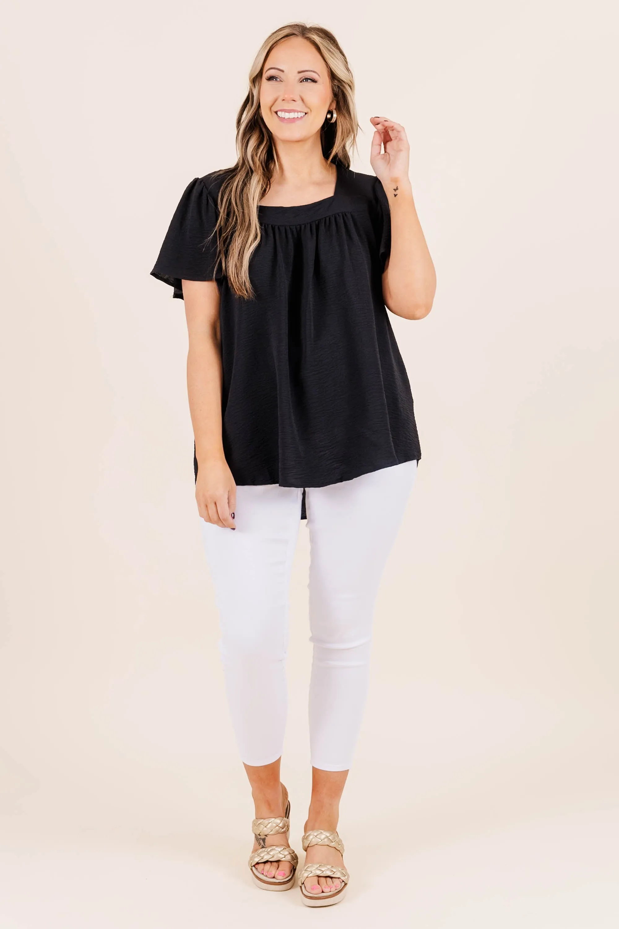 I See You All Over Me Top, Black