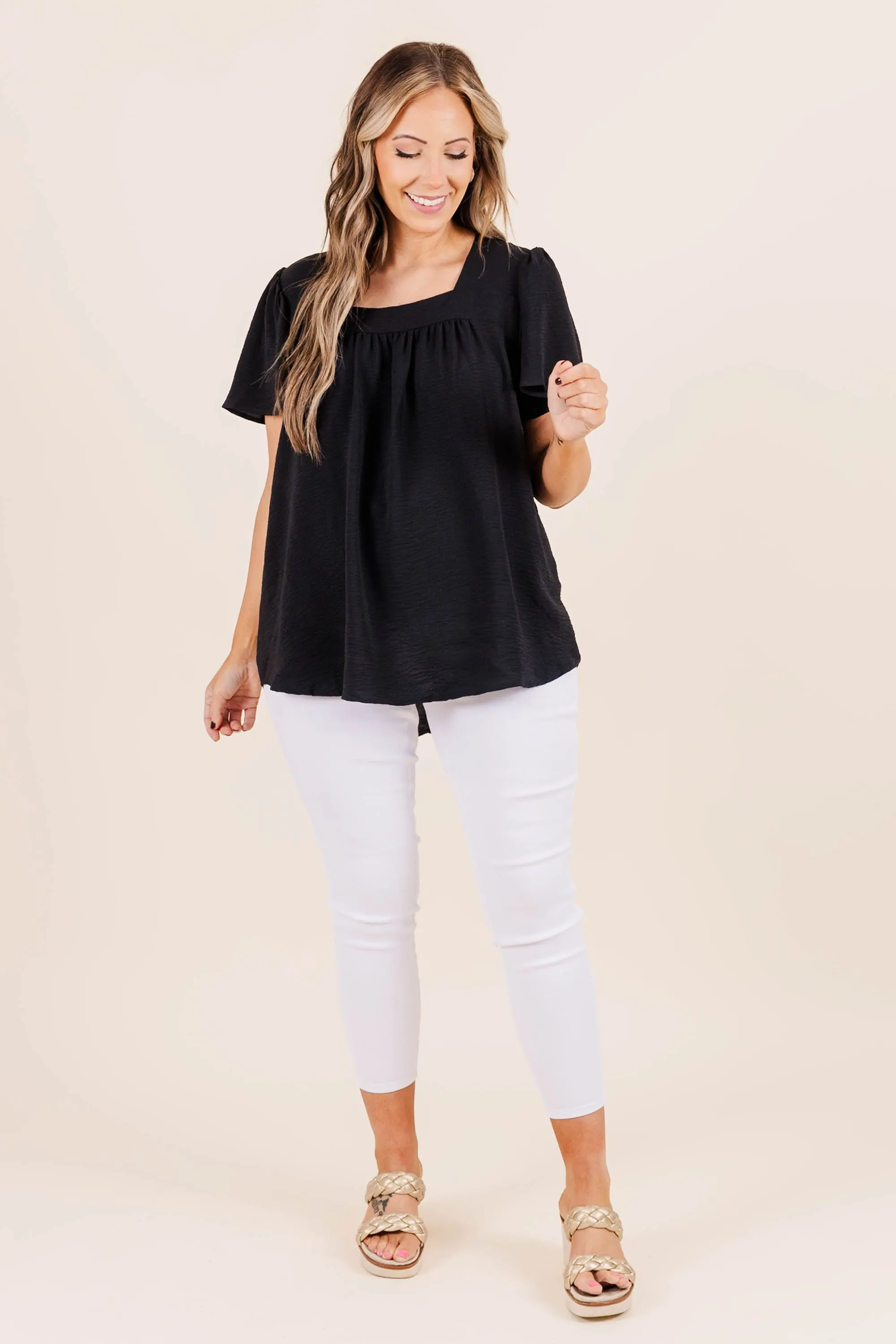 I See You All Over Me Top, Black