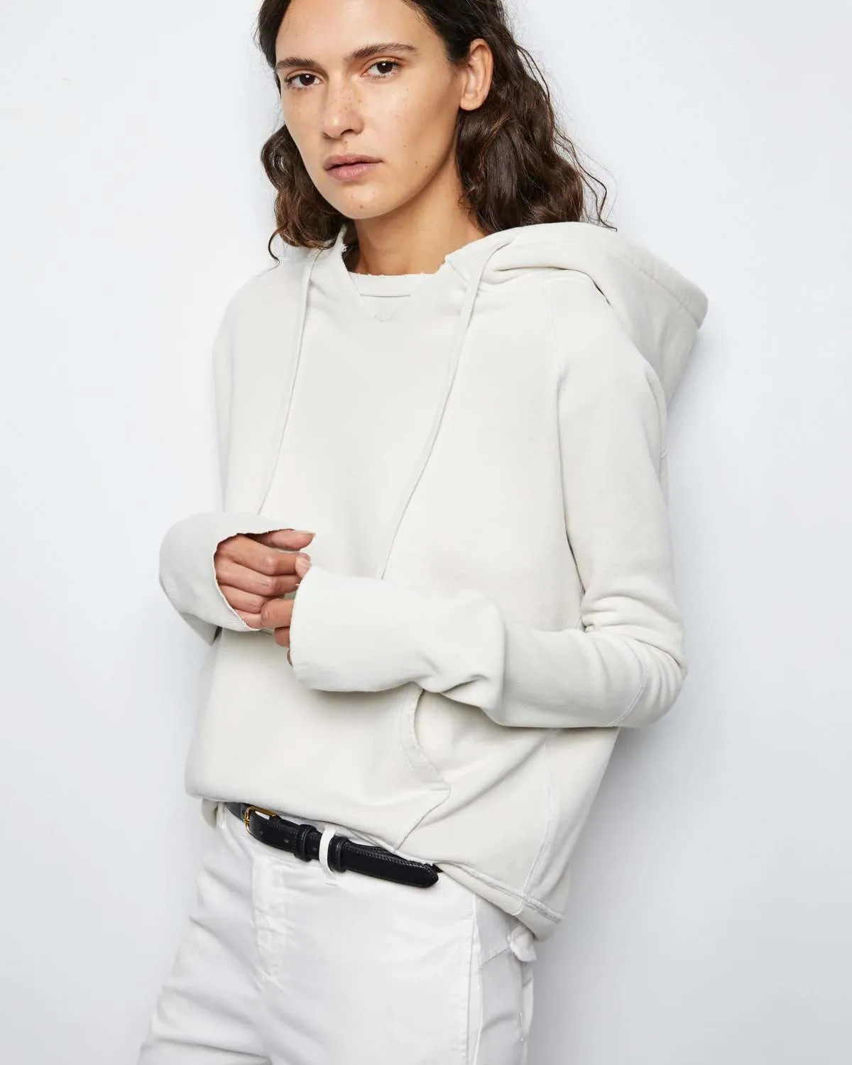 Janie Hoodie sweater - Chalk