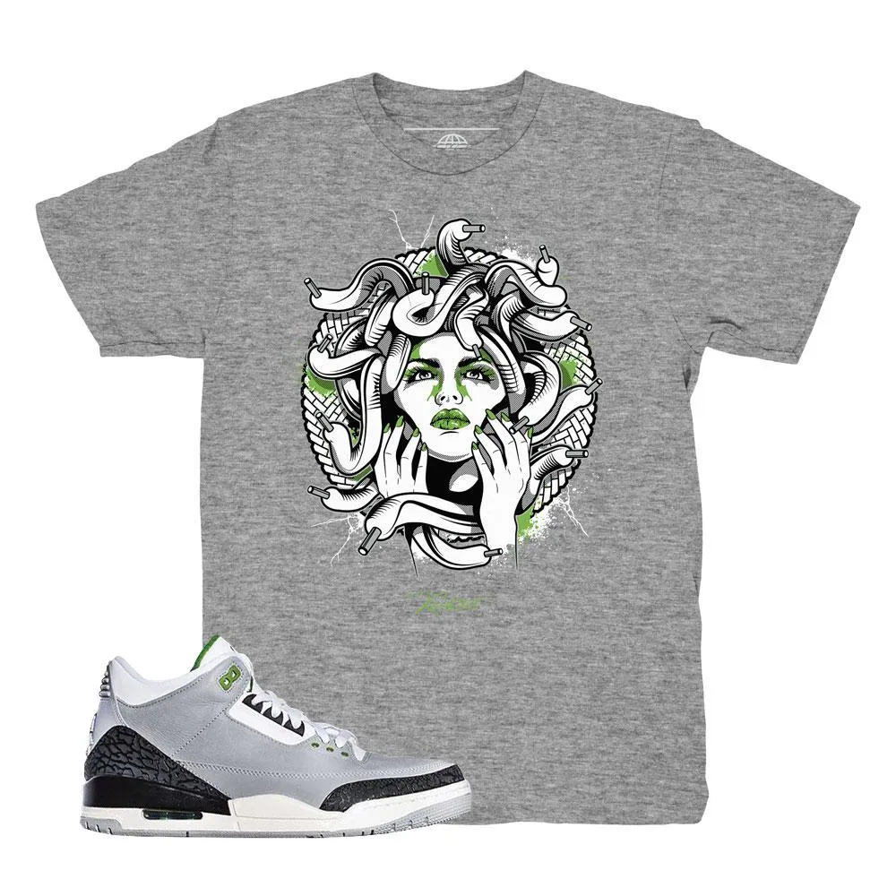 Jordan 3 Chlorophyll Medusa Grey Shirt