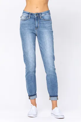 Judy Blue Hi-Rise Cuff Slim Fit Jeans