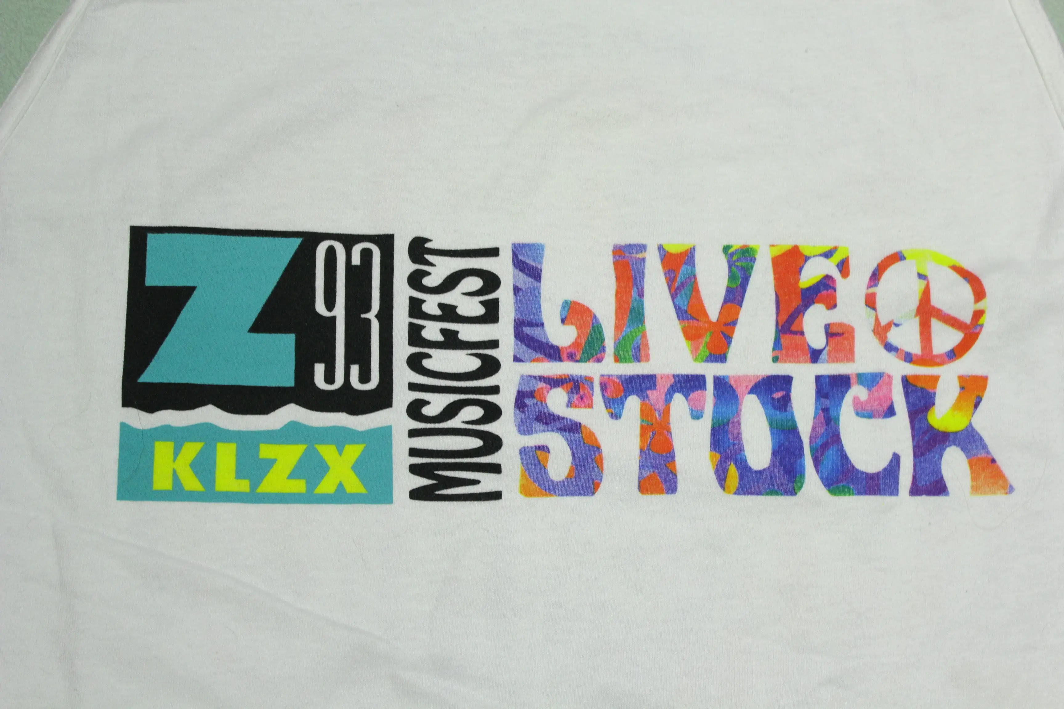 KLZX 93 Live Stock Music Fest Vintage 90's Peace Love Utah Classic Rock Tank Top