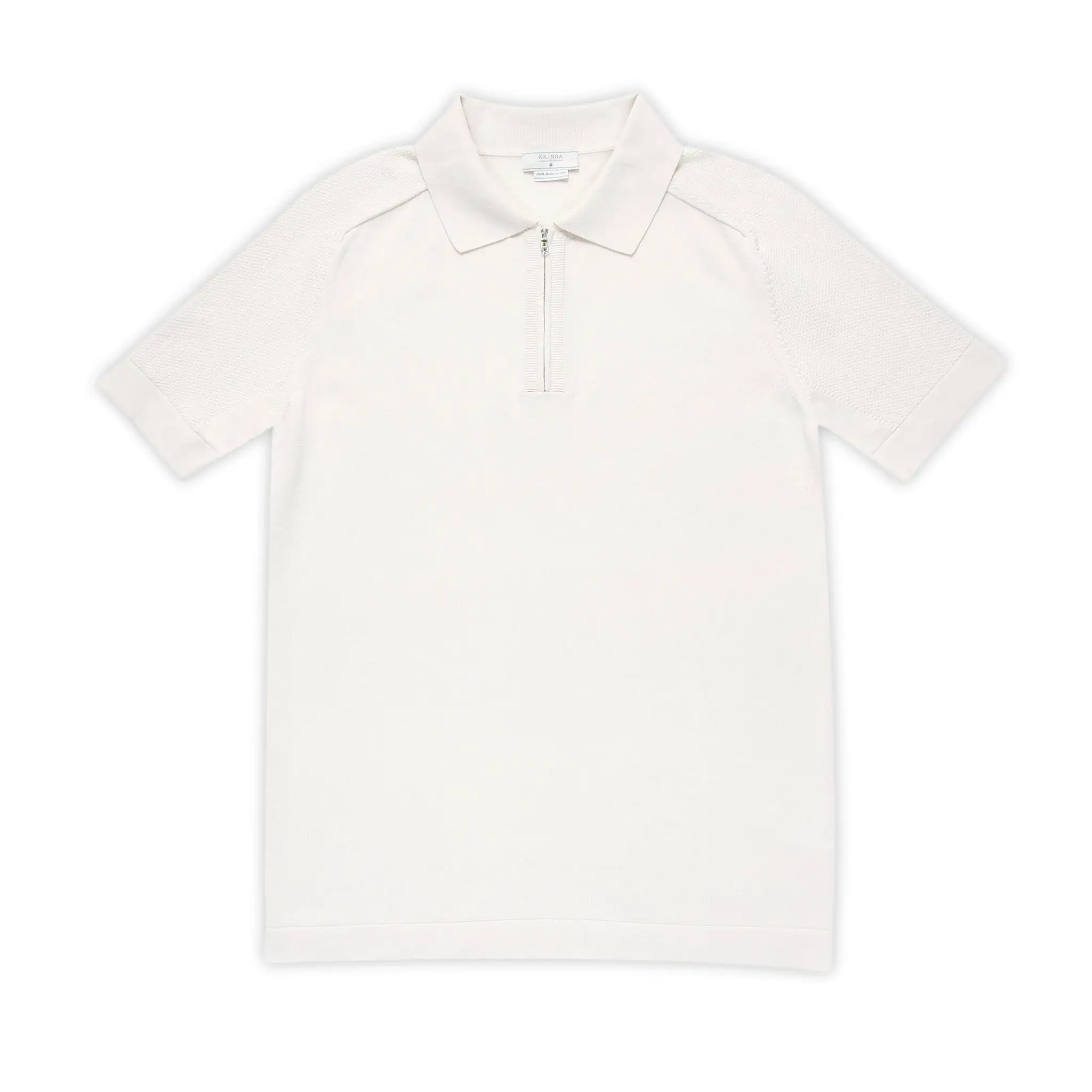 Lauter short-sleeved knitted zipped polo in compact cotton