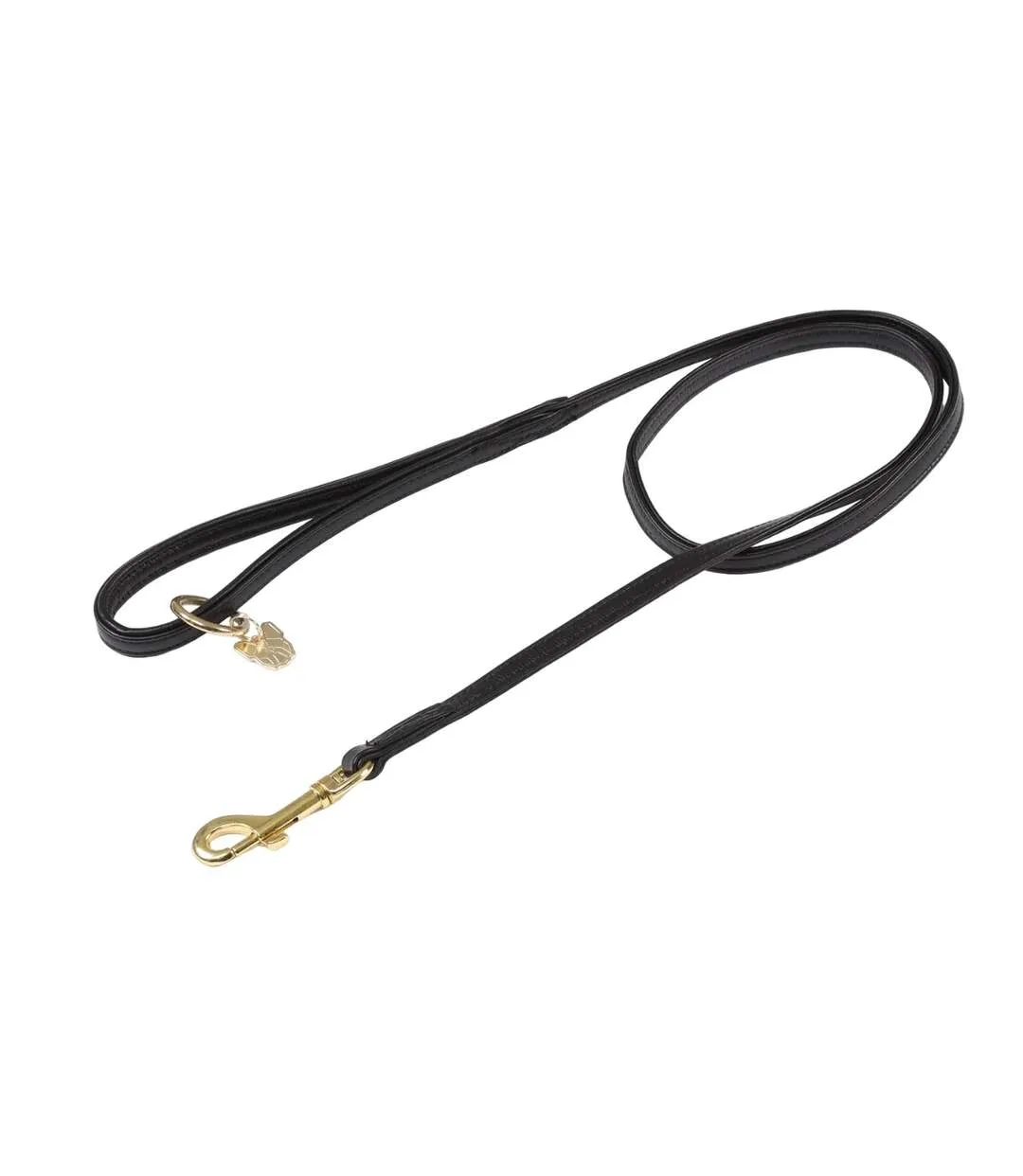 Leather padded dog lead 1.5cm black Digby & Fox