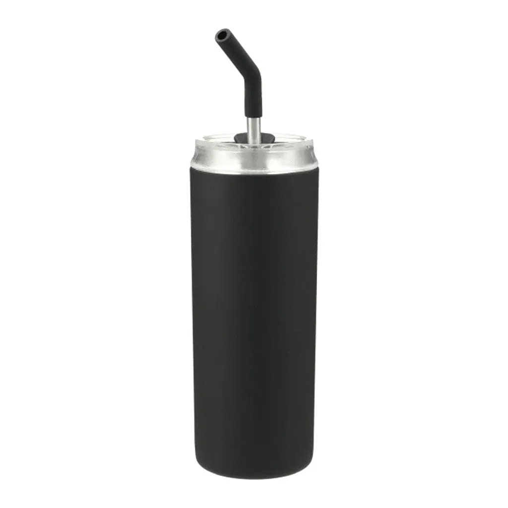 Leed's Black Marka Copper Vac Tumbler w/ SS Straw 20 oz