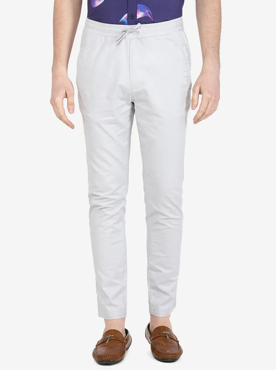 Light Grey Solid Regular Fit Track Pant | Jadeblue