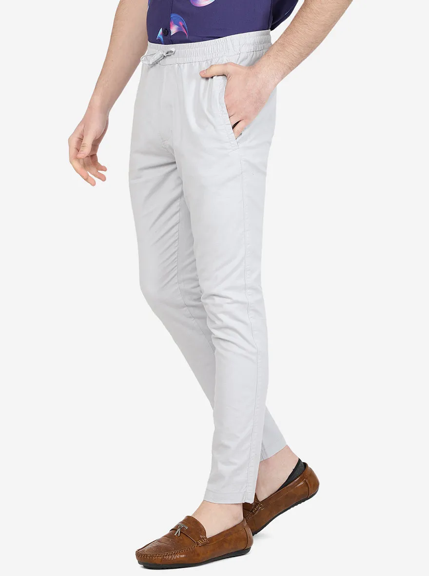 Light Grey Solid Regular Fit Track Pant | Jadeblue