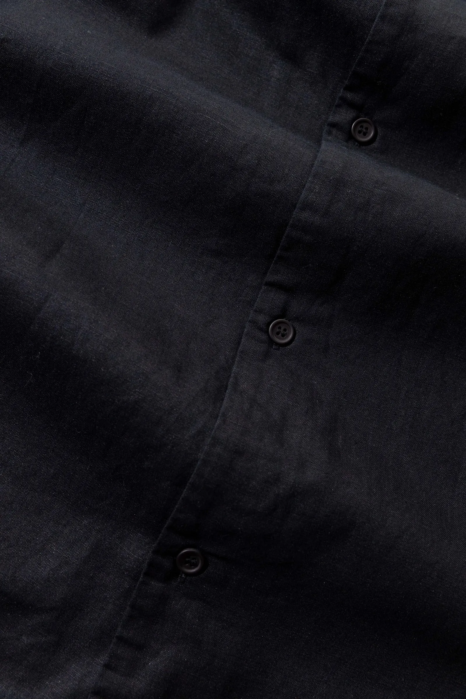 Linen Cuban Ss Shirt Black