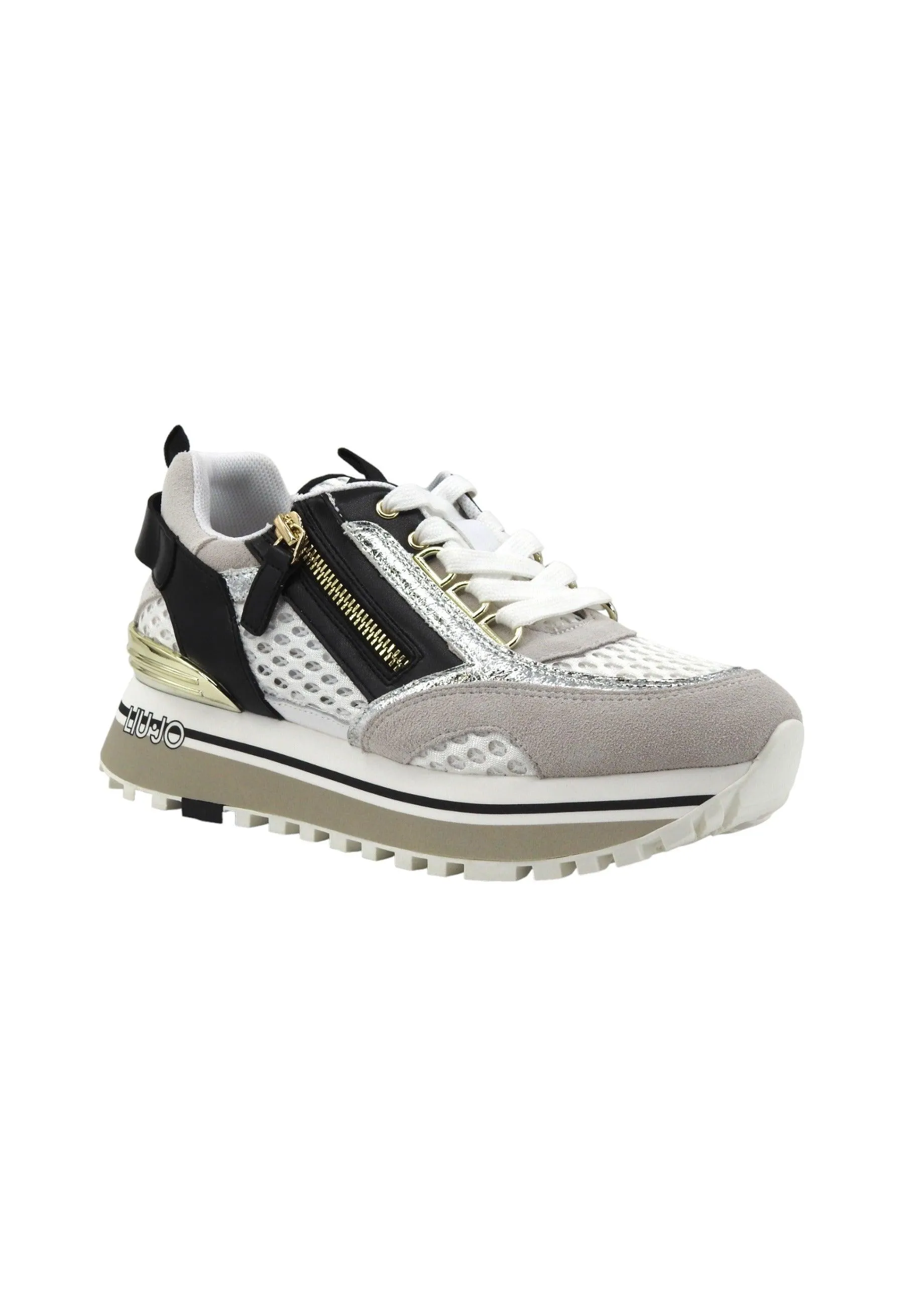 LIU JO Maxi Wonder 72 Sneaker Donna White Black BA4057TX258