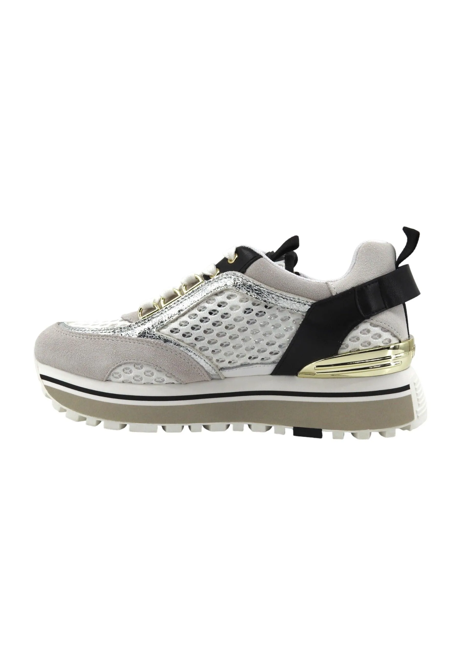 LIU JO Maxi Wonder 72 Sneaker Donna White Black BA4057TX258