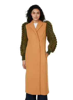 LIYA  Wool and knit coat - Brown