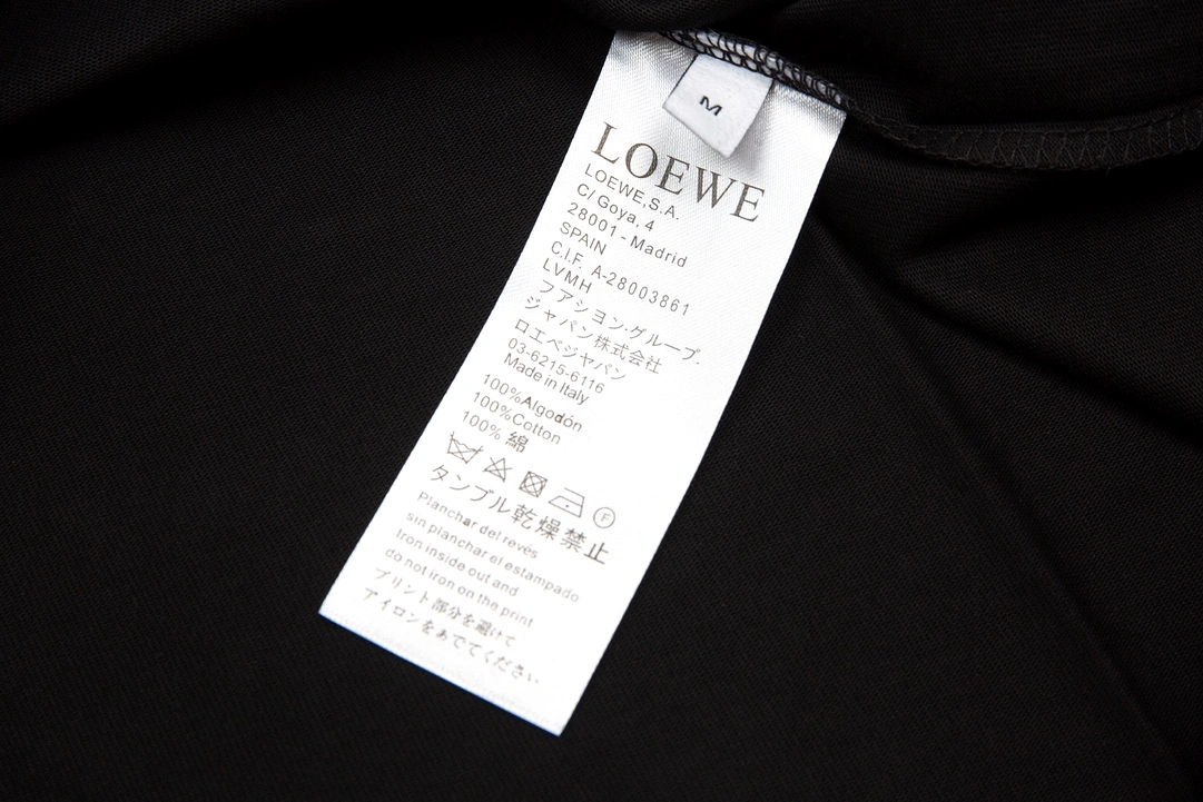 Loew SS23 new series pocket three-dimensional embroidery short-sleeved T-shirt black 6.14