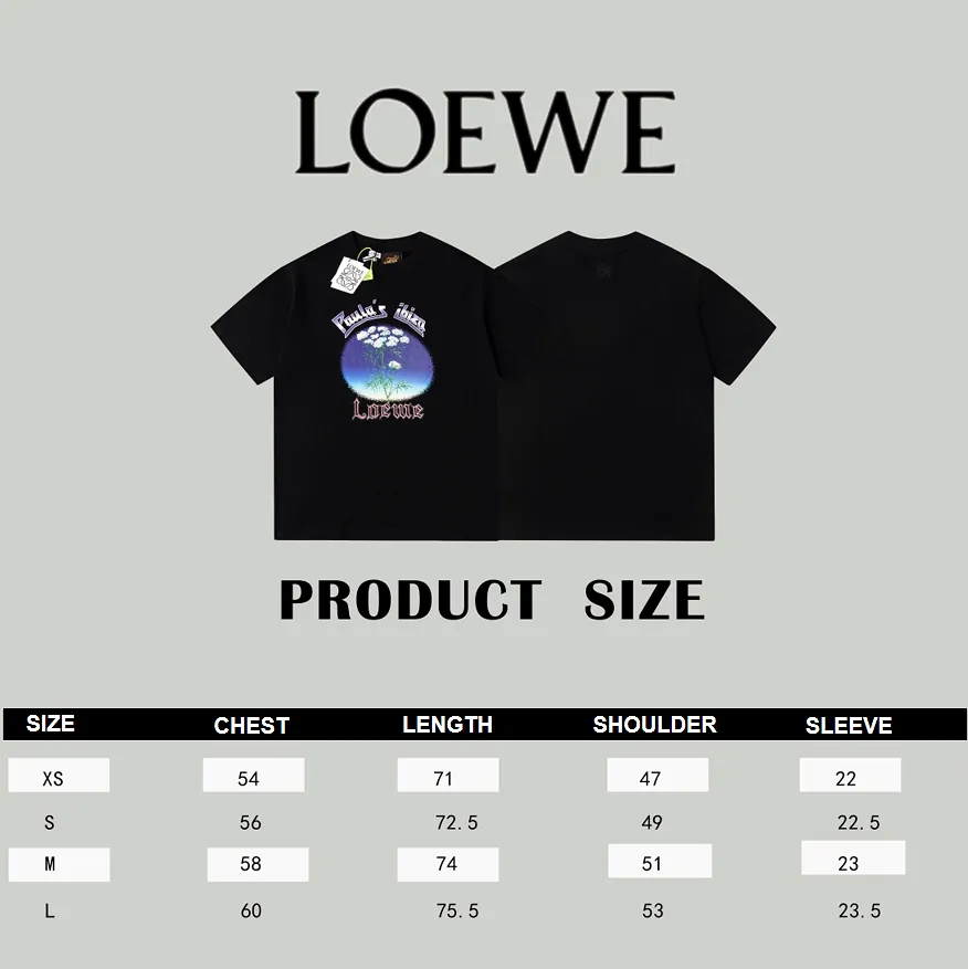 LOEWE 23SS summer limited flower logo short-sleeved T-shirt black 7.11