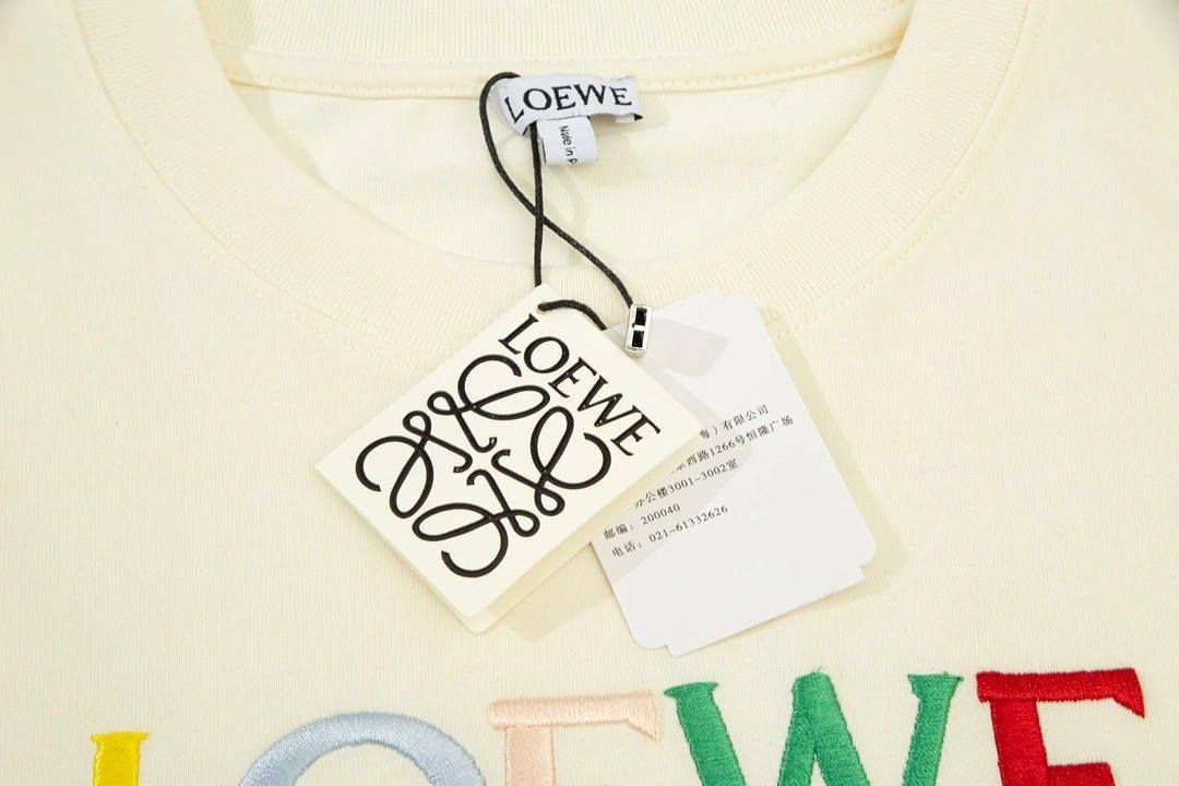 LOEWE Seiko colorful letter LOGO embroidered short-sleeved T-shirt 1.3