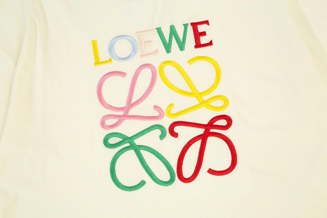 LOEWE Seiko colorful letter LOGO embroidered short-sleeved T-shirt 1.3