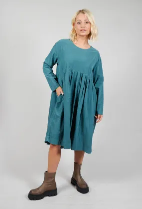 Long Sleeve Dress with Pleated Waist in Lotus