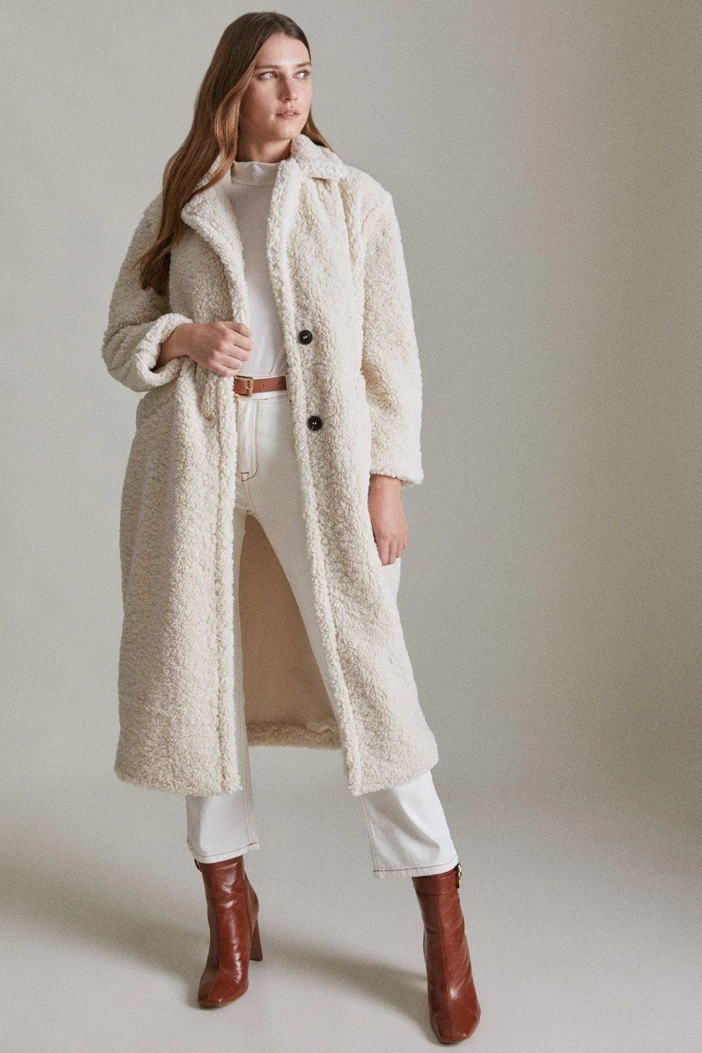 Longline Borg Coat | Karen Millen