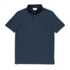 Martino short-sleeved knitted polo with KA/NOA shirt popeline collar