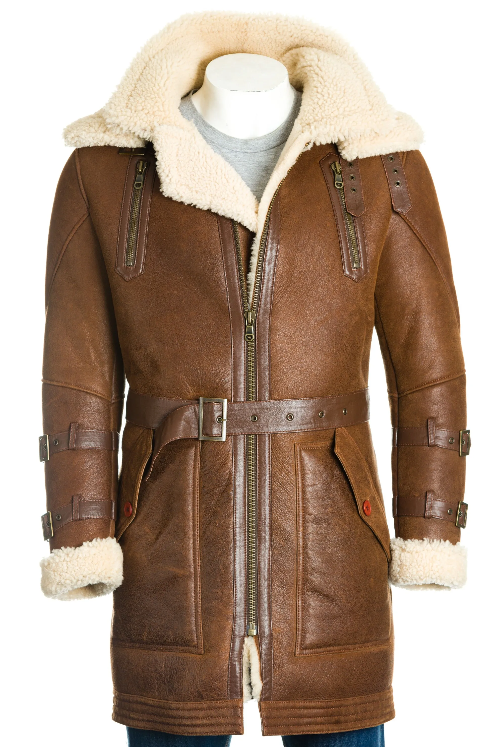 Men's Sheepskin Trench Coat: Tomasso