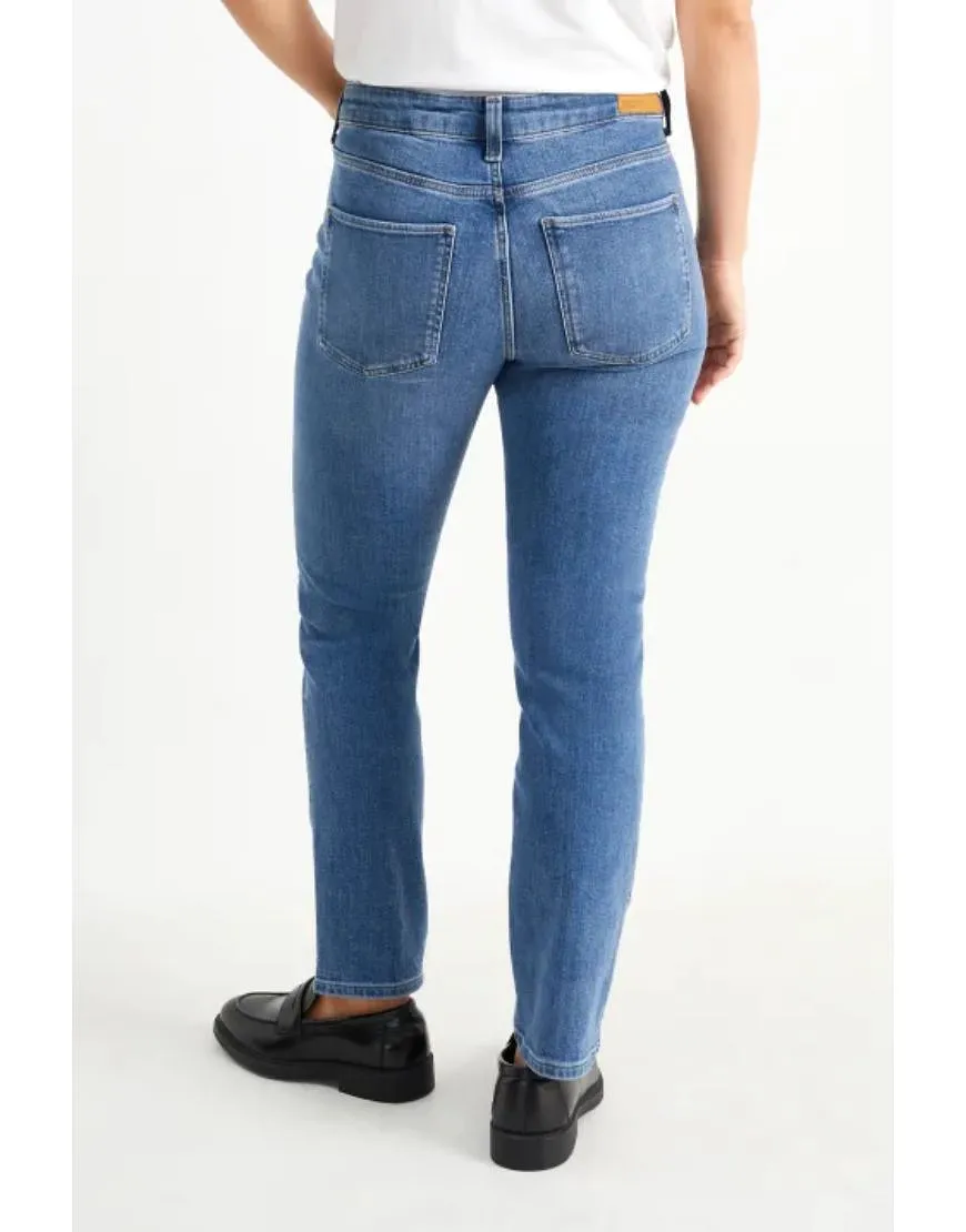 Mid Rise Slim Jeans Stretchable Dark Blue