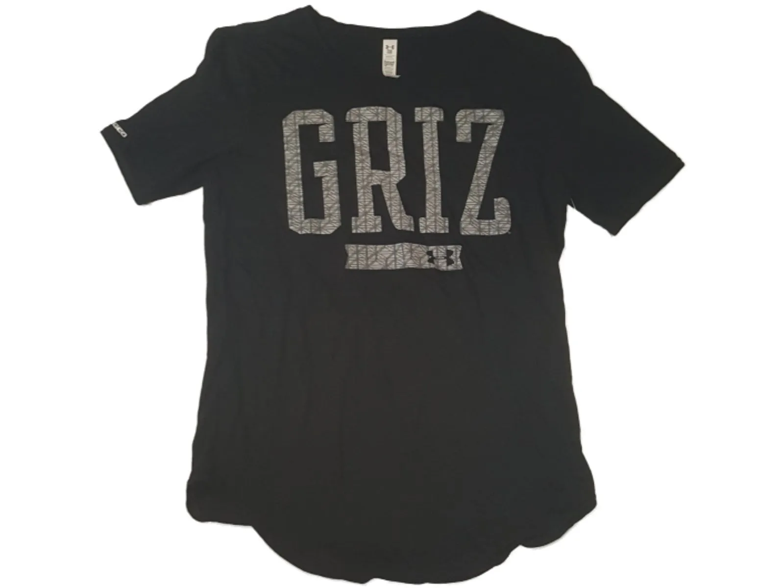 Montana Grizzlies Under Armour Heatgear WOMENS Black SS Scoop Neck T-Shirt (S)