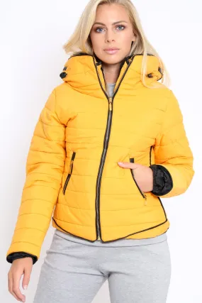 Mustard Padded Coat - Zara