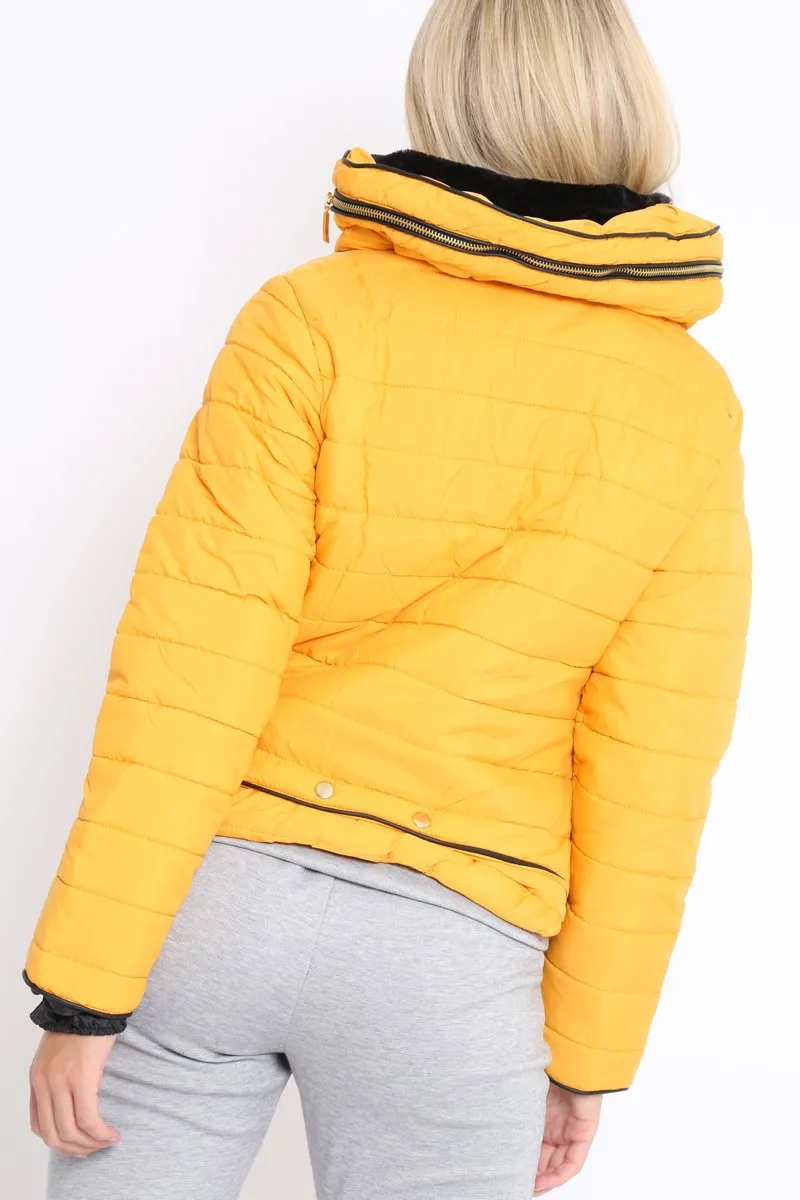 Mustard Padded Coat - Zara