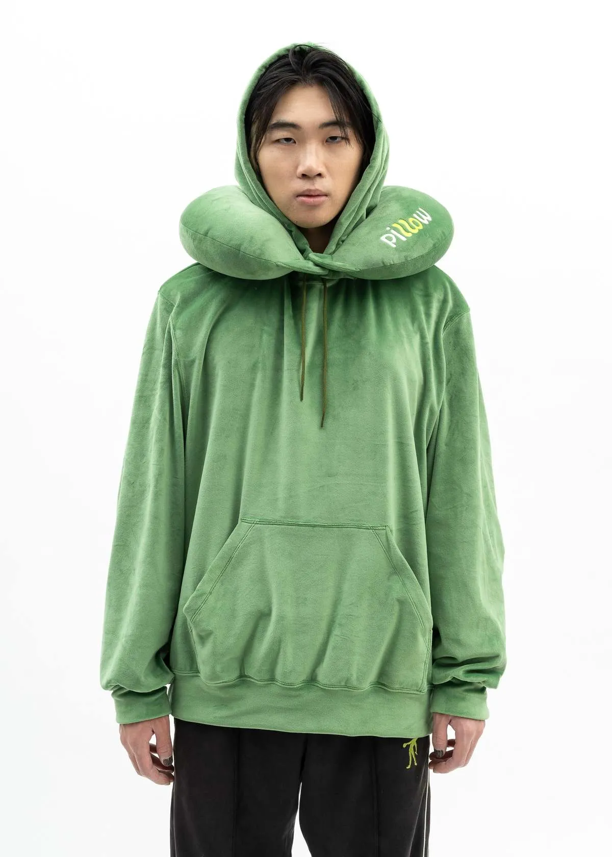 NECK PILLOW HOODIE sweater - GREEN