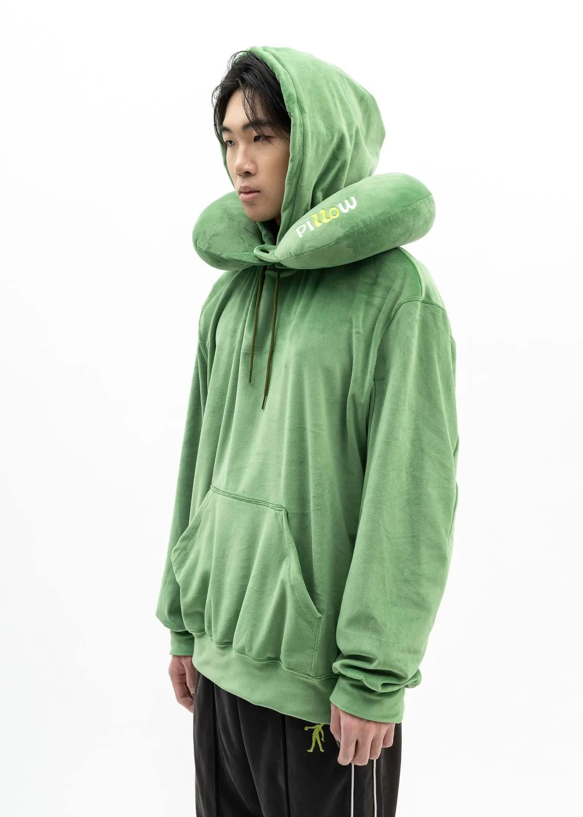 NECK PILLOW HOODIE sweater - GREEN