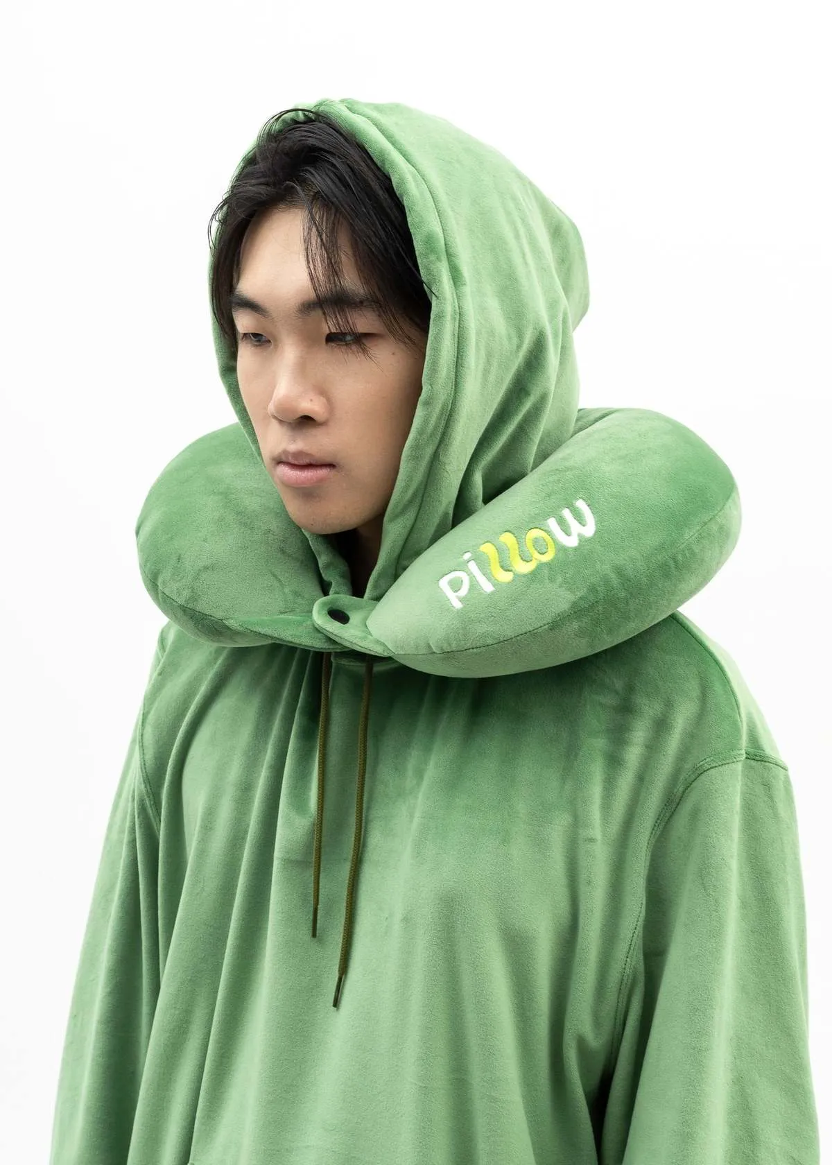 NECK PILLOW HOODIE sweater - GREEN