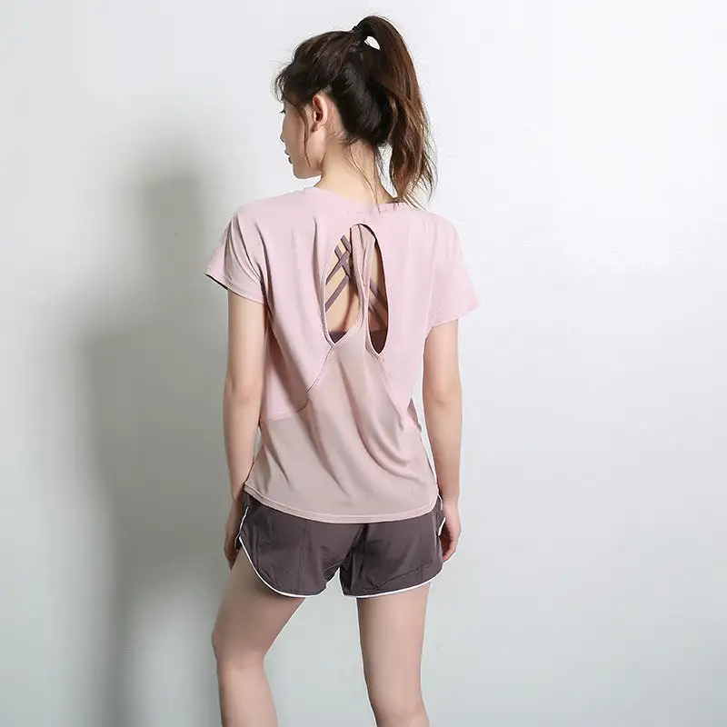 New sports short-sleeved backless quick-drying T-shirt