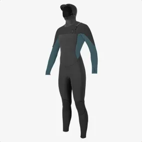 O'Neill Women's Hyperfreak 5/4+mm Chest Zip w/Hood Full Wetsuit Graphite Blue