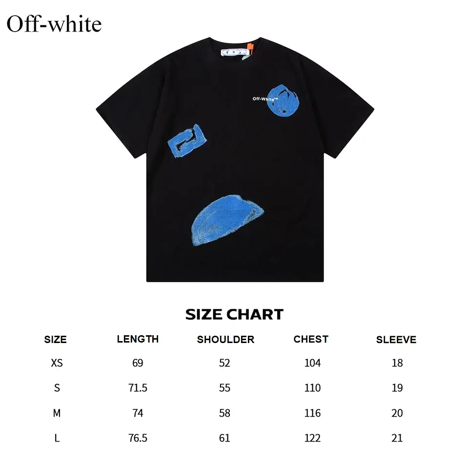 OFF-WHITE graffiti cloud arrow LOGO short-sleeved T-shirt Black 12.12