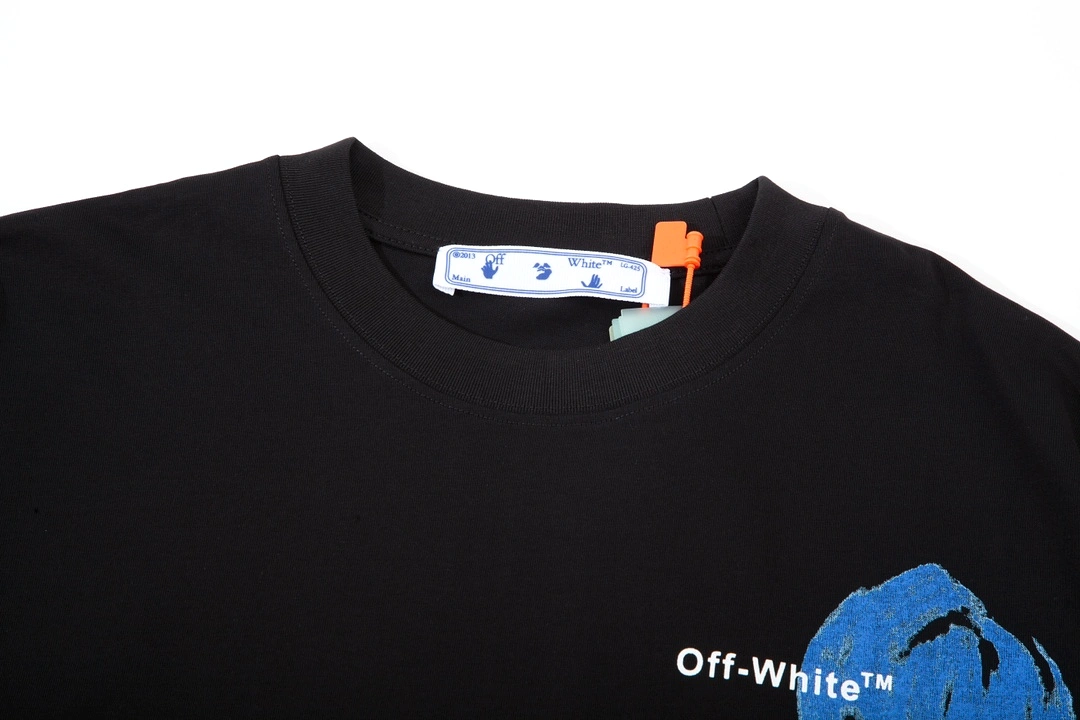 OFF-WHITE graffiti cloud arrow LOGO short-sleeved T-shirt Black 12.12