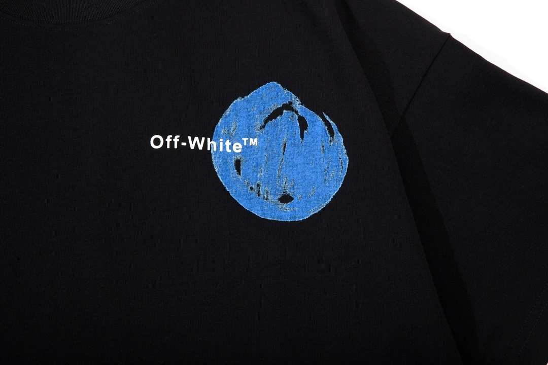 OFF-WHITE graffiti cloud arrow LOGO short-sleeved T-shirt Black 12.12