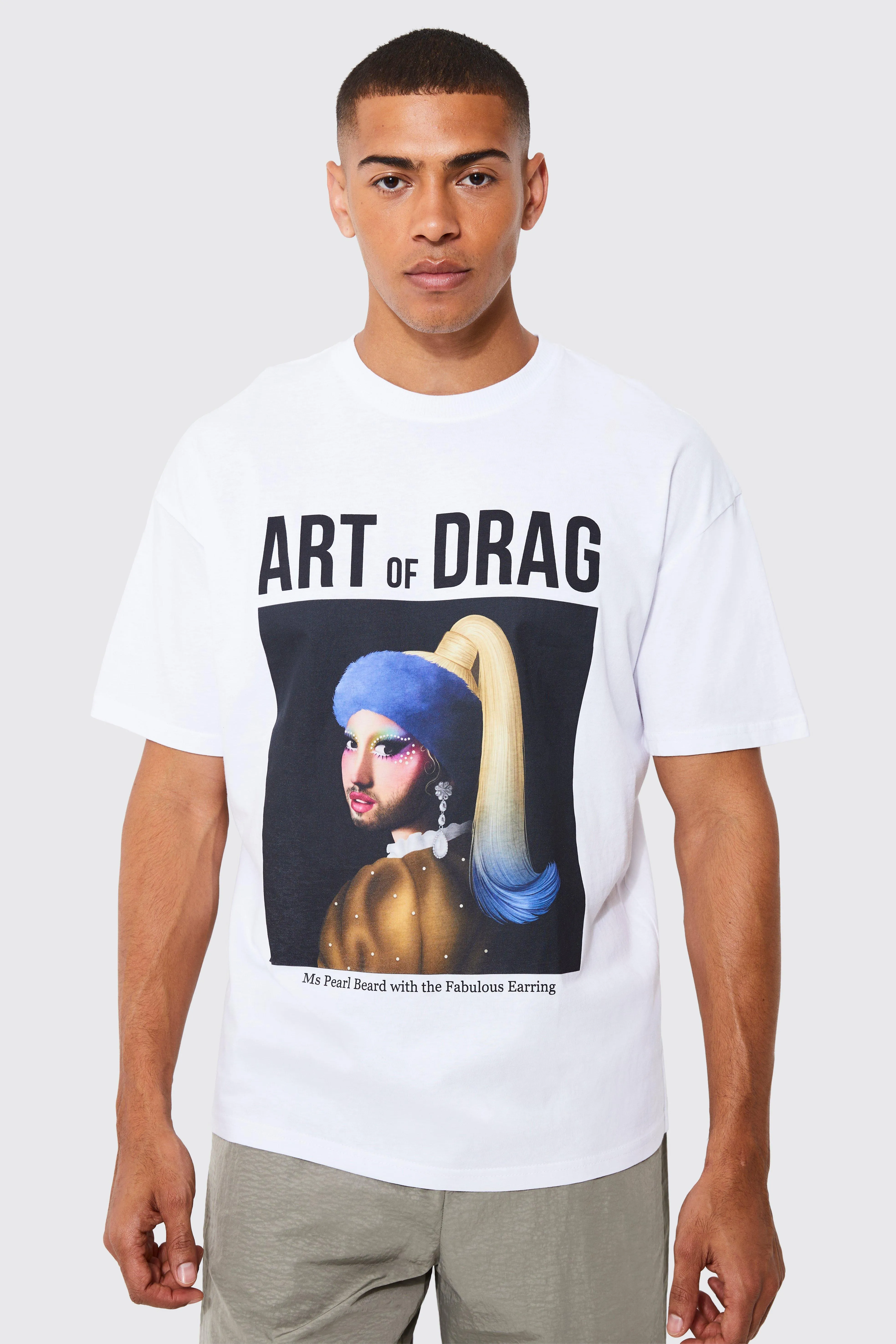 Oversized Art Of Drag License T-shirt | boohooMAN UK