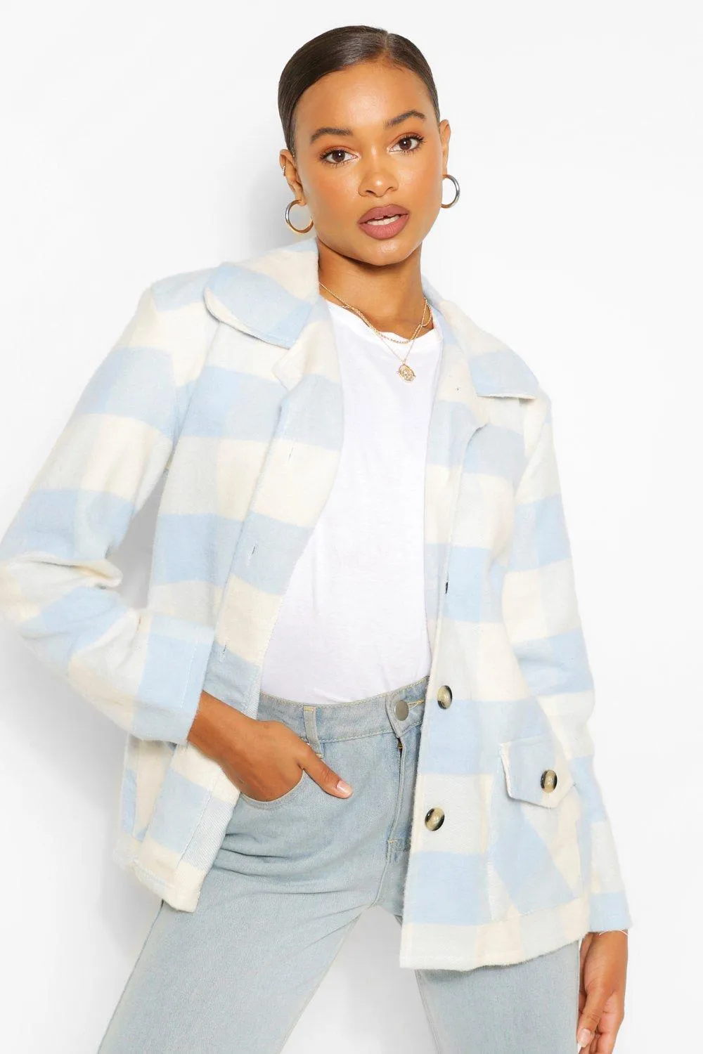 Oversized Check Coat