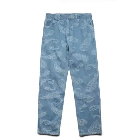 PAISLEY DENIM PANT Light Blue | Bodega