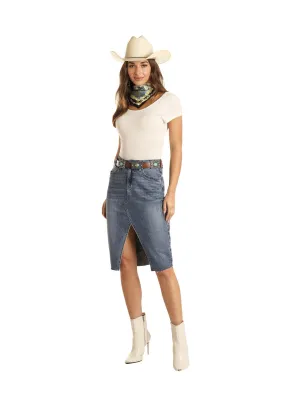 Panhandle Slim Women's High Rise Extra Stretch Denim Skirt