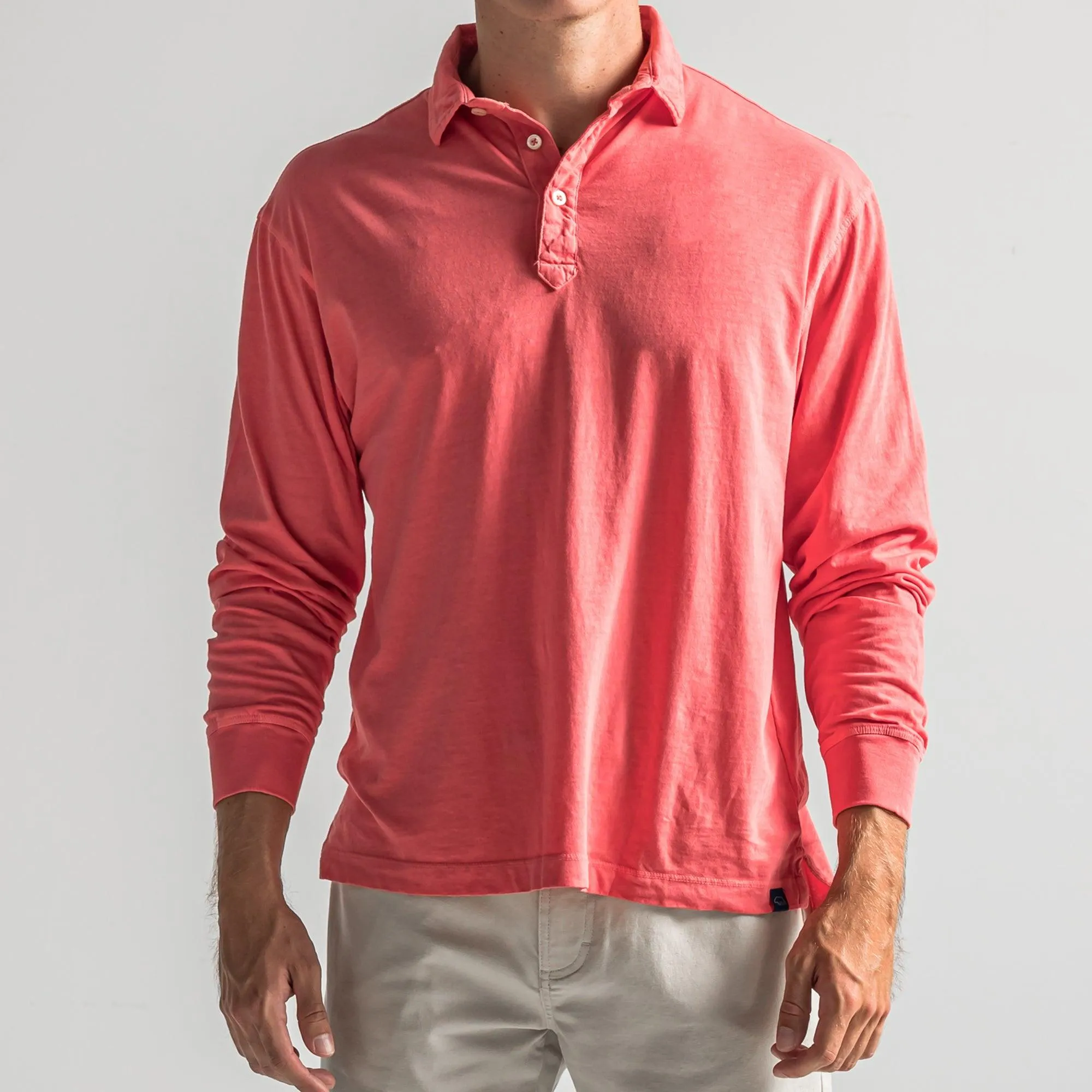 Perry Long Sleeve Polo - Red