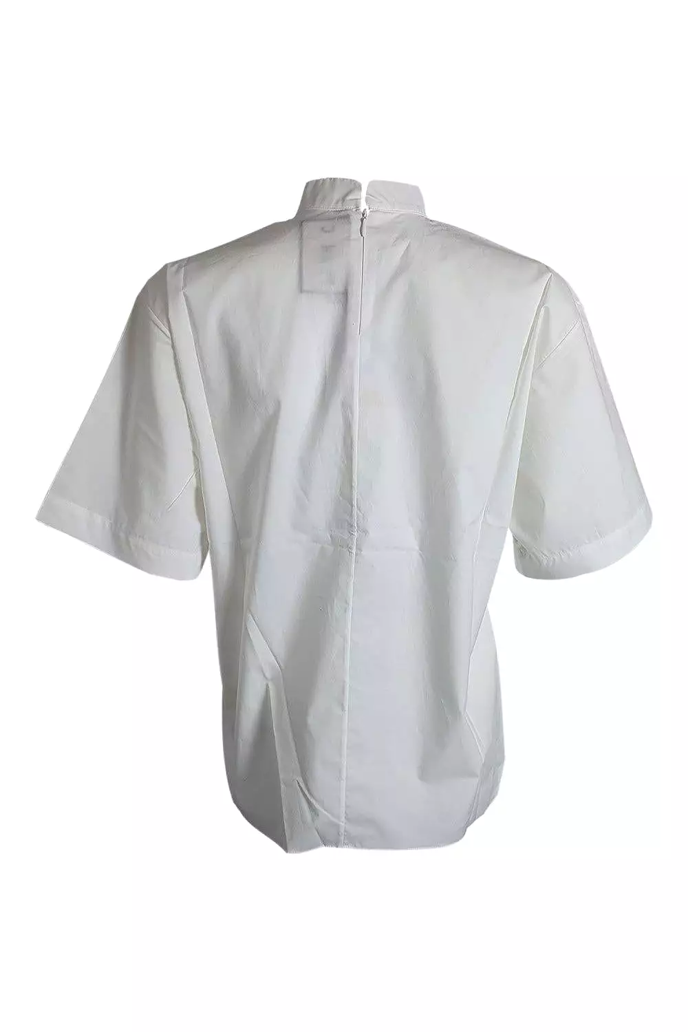 PLAN C White Poplin Crew Neck Short Sleeved Shirt (IT 38)