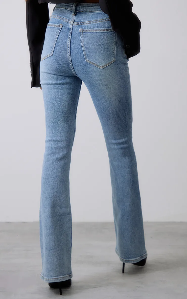 Plt Label Light Wash Stretch Mid Rise Slim Jeans