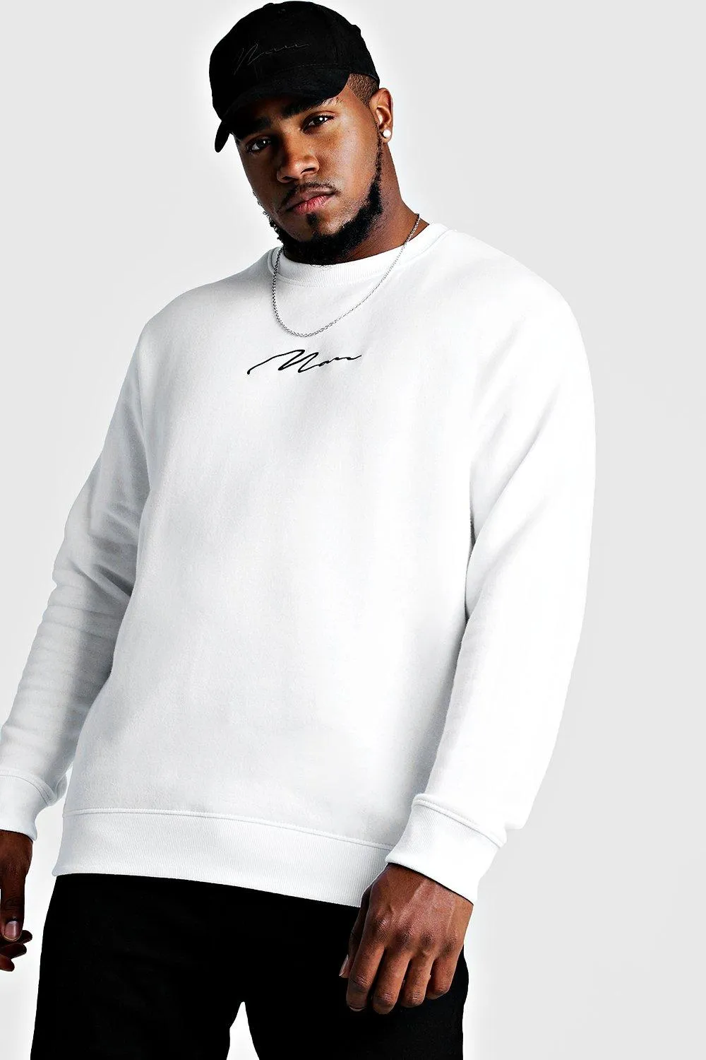 Plus Size MAN Script Sweater