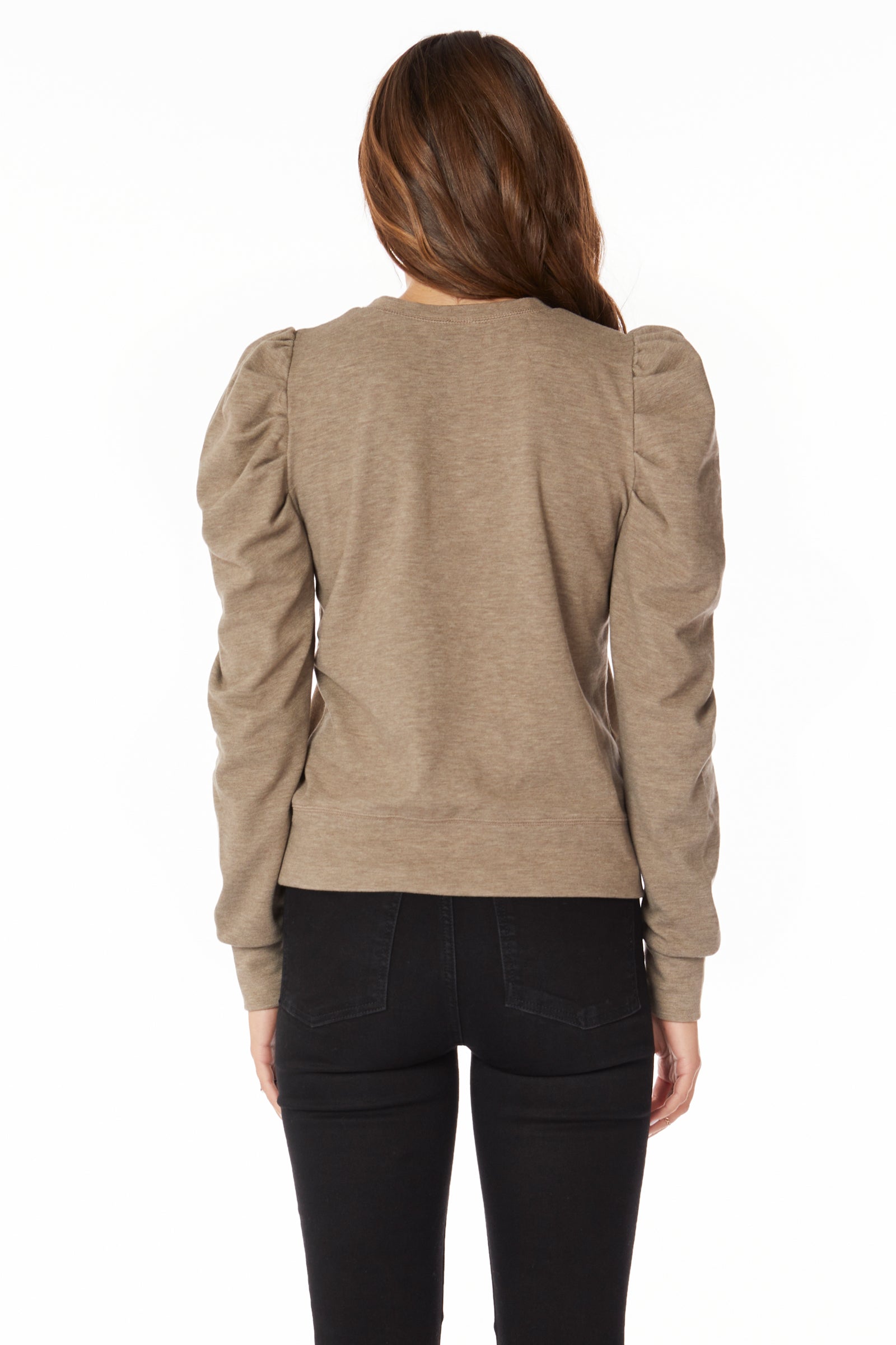 PUFF SLEEVE CREWNECK SWEATSHIRT