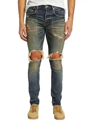 Purple P002 Mid-Rise Slim-Fit Jeans