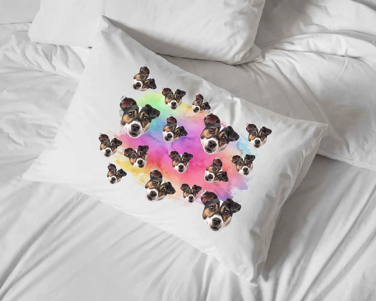 Rainbow All Over Face Photo Pillowcase - Upload a Photo