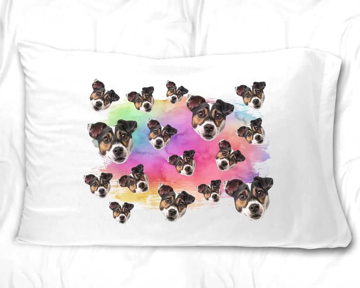 Rainbow All Over Face Photo Pillowcase - Upload a Photo