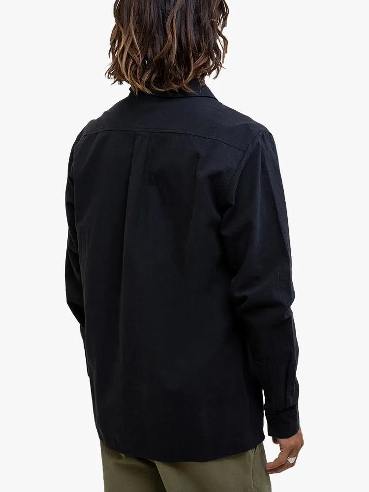 Rhythm Classic Linen Long Sleeve Shirt - Vintage Black